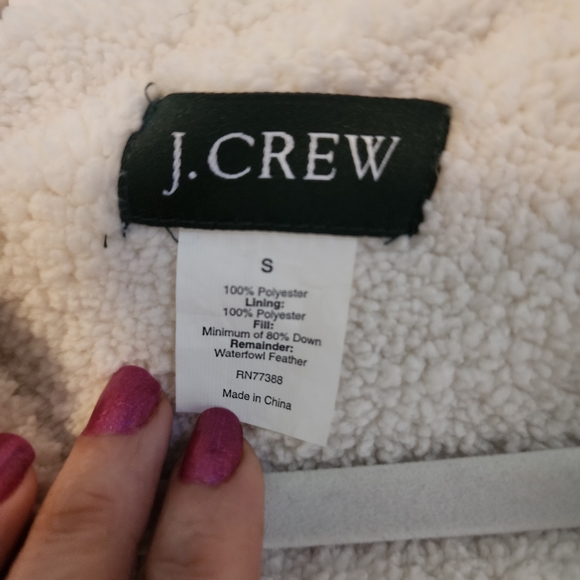 J. Crew White Down Filled Hooded Puffer Jacket Coat - Picture 9 of 10